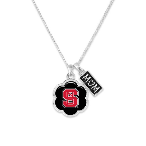 Block S Flower Mom Necklace - Black
